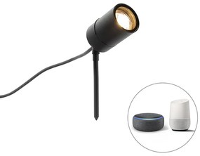 Spot inteligent modern cu pichet negru IP44 cu Wi-Fi GU10 - Solo