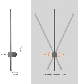 Brilagi - Aplică LED de exterior AURA, 12W, 230V, 4000K, IP54, antracit