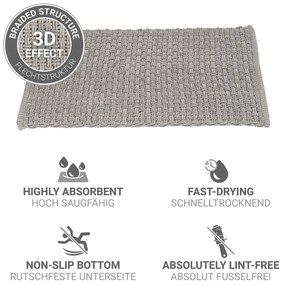 Covoraș de baie gri din material textil 50x80 cm Ecoli – Wenko