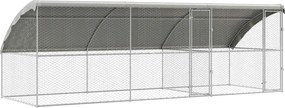 vidaXL Cușcă pentru câini 3 pcs Argintiu 6 x 2 x 2 m Oțel galvanizat