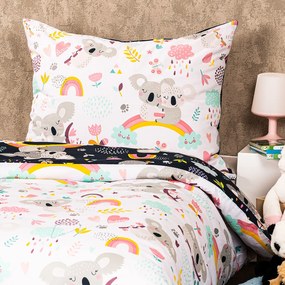 Lenjerie bumbac 4Home Koala rainbow, 140 x 200 cm, 70 x 90 cm
