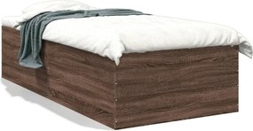 vidaXL Cadru de pat, stejar maro, 90x190 cm, lemn prelucrat