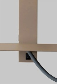 Aplica cu raft si reader LED, port USB si abajur textil in deschis Florence