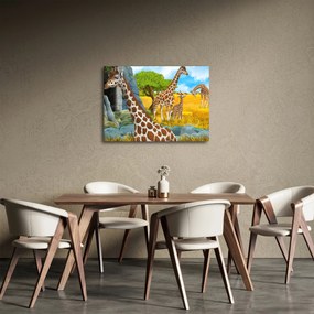 Tablou - Familia girafelor (70x50 cm)