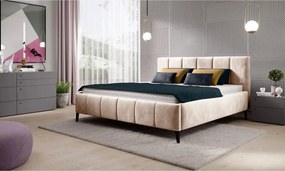 Pat RIVA SR 160x200 cm, stofa catifelata bej - Palladium 02, Gama Prem