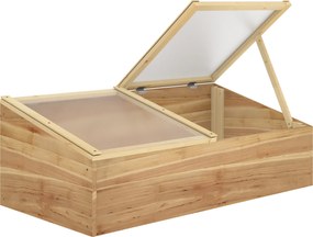 Outsunny Mini seră de grădină Seră pentru răsaduri dim. 100L x 50l x 36H cm Acoperiş 2 pante rabatabile independent Panouri din policarbonat Lemn de brad pre-uleiat | Aosom Romania
