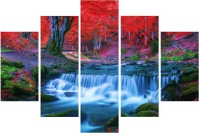 Tablou - Cascada în pădurea roșie (150x105 cm)