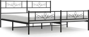 vidaXL Cadru pat fără saltea, tăblie de picioare negru 180x200cm metal