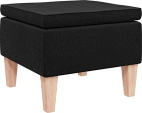 vidaXL Scaun cu picioare din lemn, negru, material textil