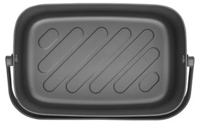 Cutie de paine Brabantia Nic 1003255, 39.5 cm, Capac din bambus, Maner de transport, Gri