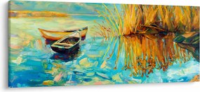 Tablou - Lacul cu bărci (120x50 cm)