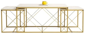 Set 3 măsuțe cafea Defenella (Marmură + Auriu). 1107089