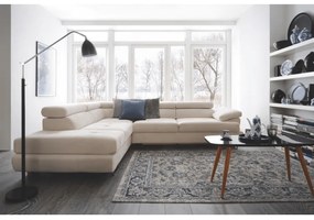 Colţar, material textil gri deschis, model stânga, BUTON P