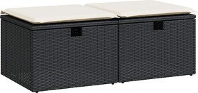 vidaXL Set mobilier de grădină cu perne, 2 piese poliratan/lemn acacia