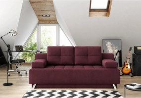 Canapea dubla extensibila OSLO, stofa catifelata visiniu - Monolith 69