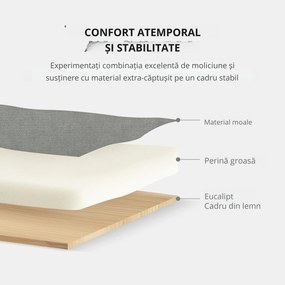 HOMCOM Canapea cu 2 Locuri, Brațe, Compartiment de Depozitare și 2 Perne, 140x72x82 cm, Gri | Aosom Romania