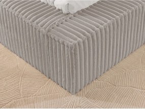 Pat matrimonial gri tapițat cu spațiu de depozitare cu somieră 180x200 cm Cloe – Ropez