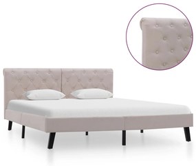 286760 vidaXL Cadru de pat, crem, 140 x 200 cm, material textil