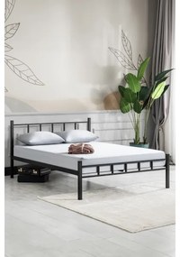 Pat metalic matrimonial ORMEL 160 x 200 cm, negru, suportă până la 200 kg