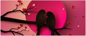 Tablou - Păsări îndrăgostite (120x50 cm)