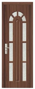 Usa Interior din MDF Novo Doors ND108, Cadru din Lemn Masiv, Geam Sablat, KIT COMPLET, Toc , Manere si balamale incluse (Culoare: Wenge, Toc: Fix,