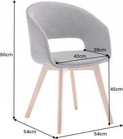 Set 2 scaune design scandinav Nordic Star microfibra gri antic