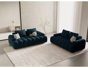 Canapea petrol cu tapițerie din catifea 200 cm Linz – Cosmopolitan Design