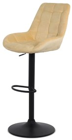 Scaun de bar crem ABS 145 din catifea cu bază metalică reglabilă
