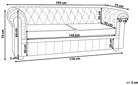 Canapea 3 locuri din piele Chichester (crem) . 1008703