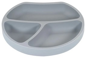 Farfurie pentru copii gri din silicon 19x20,5 cm – Kindsgut