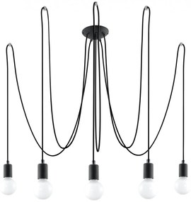 Sollux Lighting Edison lampă suspendată 5x60 W negru SL.0371