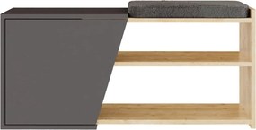 Pantofar FIONA, gri antracit/stejar, PAL melaminat, 104x47x37 cm