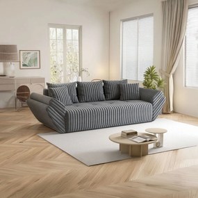 Canapea extensibilă dumonde cu ladă de depozitare si sezut confortabil din spuma high-density, Berlin Ambience Grey 250x100 cm