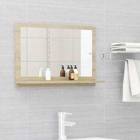 Oglinda de baie, stejar sonoma, 60 x 10,5 x 37 cm, PAL Stejar sonoma, 60 cm