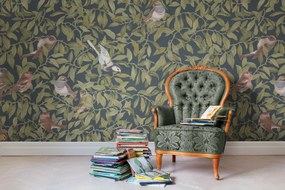 Fototapet, Backwood Birds, Albastru, Rebel Walls