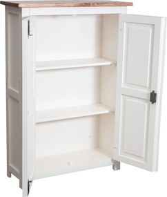 Dulap mic, L68 25 H98 cm, alb antic natur, lemn masiv