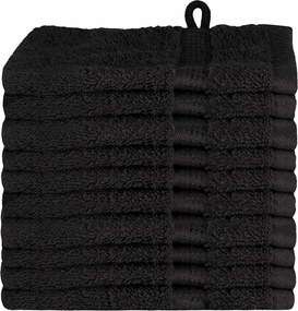 vidaXL Prosop pentru musafiri SOLUND 10 pcs Negru 15 x 21 cm 550 gsm