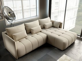 Colțar extensibil dumonde cu ladă de depozitare si sezut confortabil din spuma high-density, Malta Enjoy Camel II 235x185 cm