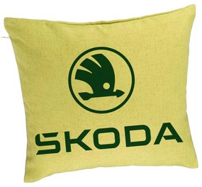 Perna Decorativa, Model Skoda, 40x40 cm, Verde, Husa Detasabila, Burduf