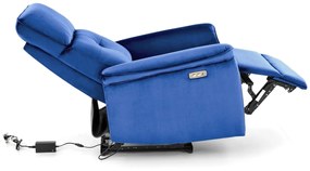 Fotoliu recliner Semir velvet bleumarin H108 cm