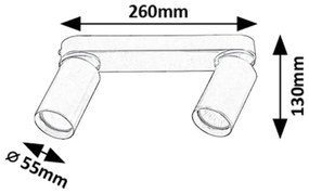 Spot Rabalux 73076 MIRINA 2xGU10/5W/230V auriu