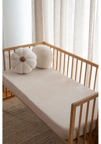 Cearceaf pentru copii bej din muselină pentru pătuț cu elastic 60x120 cm Burumcuk – Mijolnir