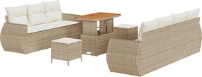 vidaXL Set de canapele pentru grădină 10 pcs Bej și crem poliratan