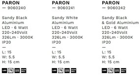Aplica Spot LED stil minimalist PARON negru/auriu, NVL-9060242