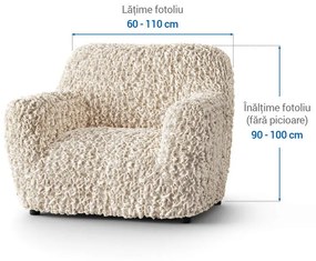 Huse bielastice VELVET bej fotoliu (l. 60 - 110 cm)