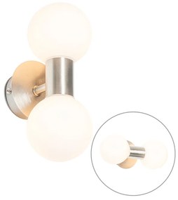 Aplica moderna din otel IP44 cu 2 lumini - Cederic