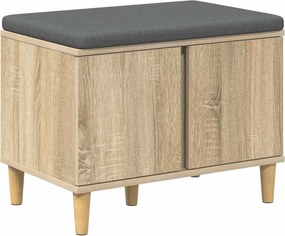 vidaXL Bancă pentru hol cu pernă cu ușă Stejar Sonoma 60 x 38 x 46 cm