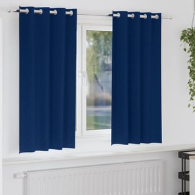 vidaXL Perdele cu perdele 2 pcs Albastru închis 175 x 140 cm Poliester