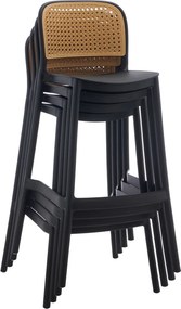 Scaun de bar, stivuibil, negru/bej, RAVID NEW TYP 3