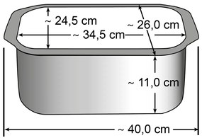 Elo 82840 Vas de copt Basic cu capac din sticlă șimâner cu aromă Raffinesse 40 x 26 cm